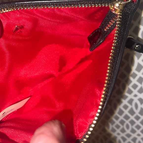 Rare Vintage Kate Spade Wristlet Wallet Staci Polka Dot Black/White 1 Mark GUC - Picture 5 of 9